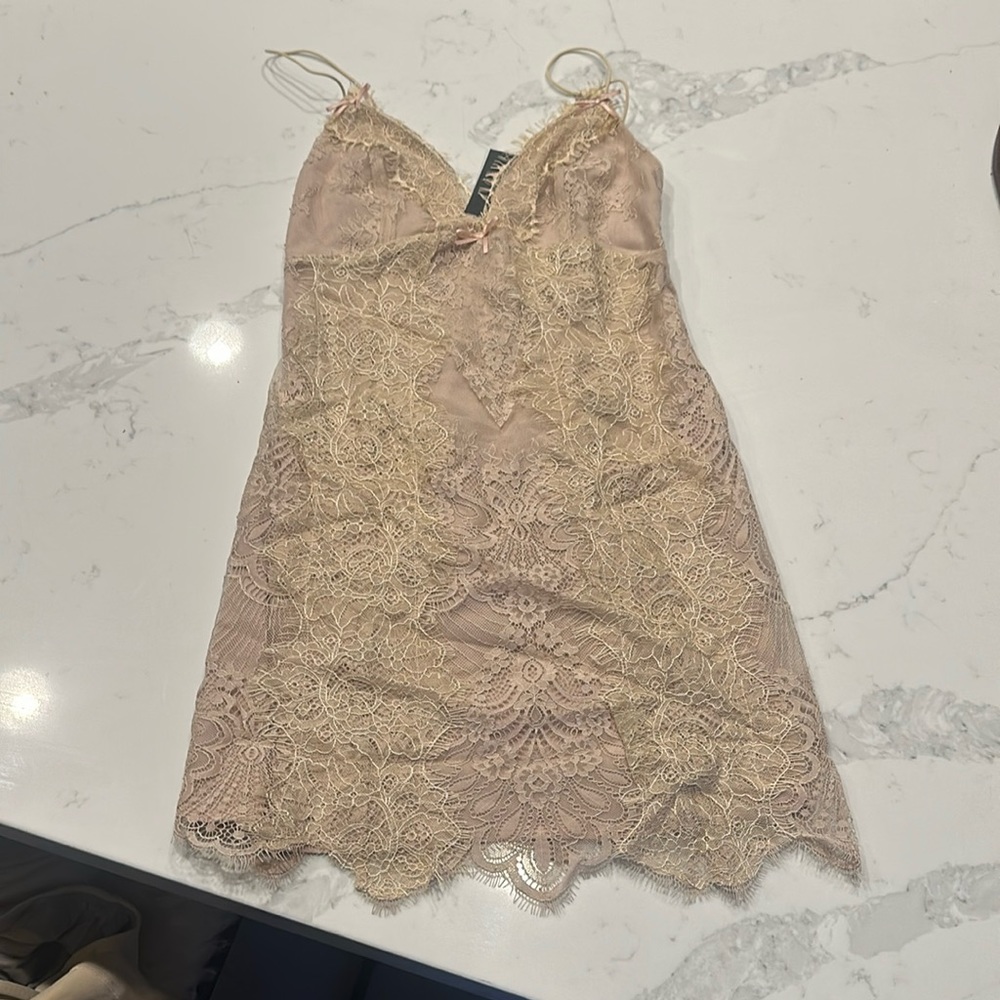 NWT NBD lace slip dress